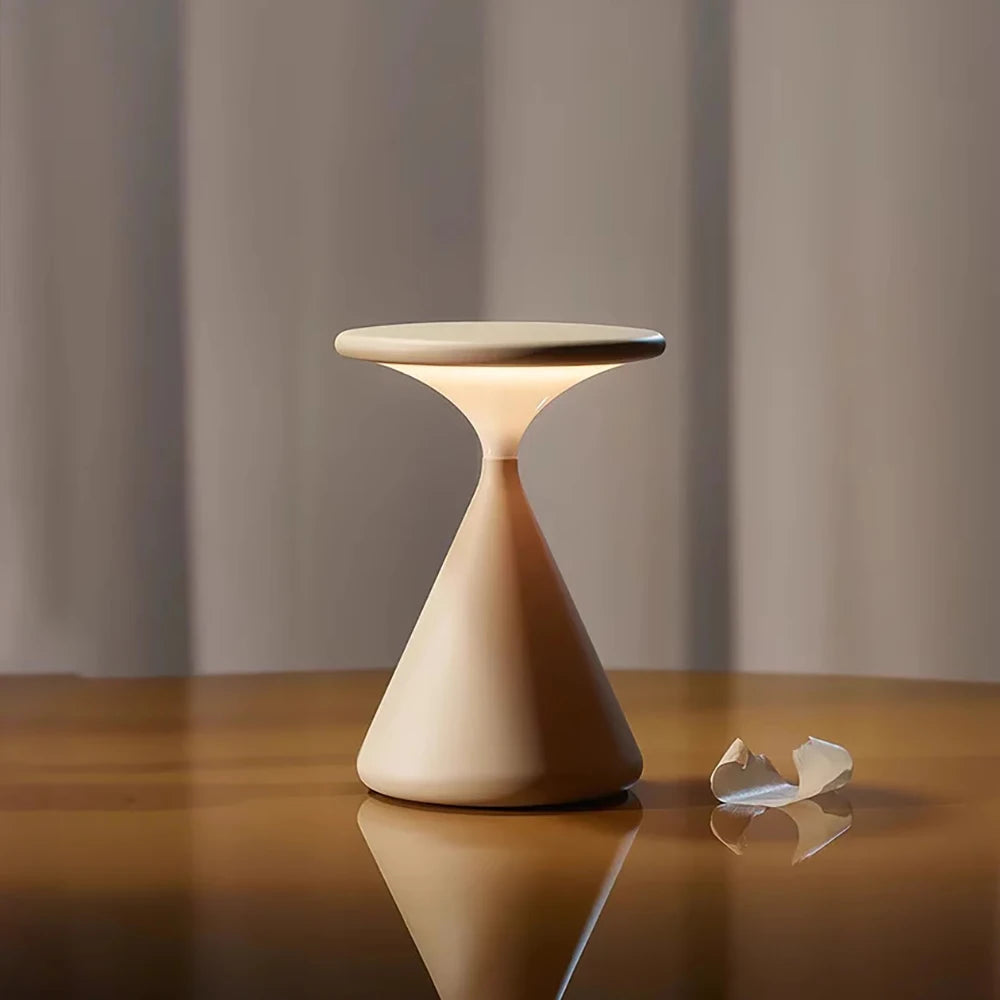 LED lamp modern aluminum touch sensitive table lamp portable funnel-shaped USB charging night light ﻿