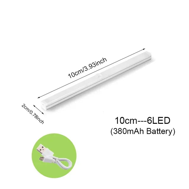 LED Motion Sensor Lamp Night Light USB Type-C Rechargeable Lamp Suitable For Bedroom Cabinet Wardrobe Lamp Staircase For Kitchen