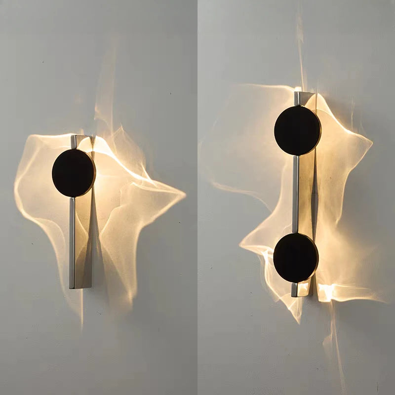 Nordic Creative Art Corrugated LED Wall Lamps Bedroom Bedside Shadow LED Wall Sconces Aisle Porch Corridor Atmosphere Wall Light