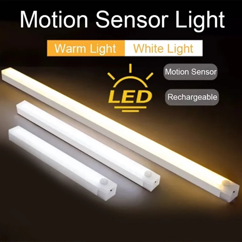 LED Motion Sensor Lamp Night Light USB Type-C Rechargeable Lamp Suitable For Bedroom Cabinet Wardrobe Lamp Staircase For Kitchen
