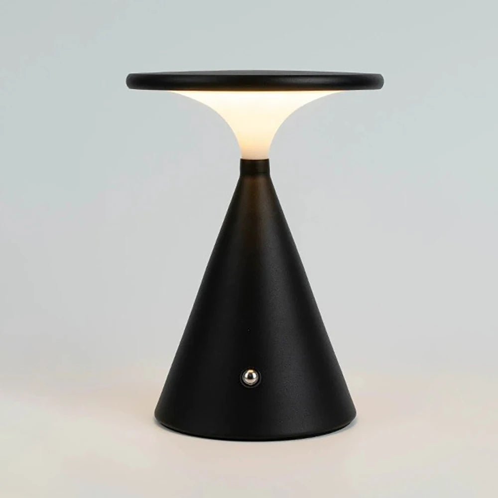 LED lamp modern aluminum touch sensitive table lamp portable funnel-shaped USB charging night light ﻿